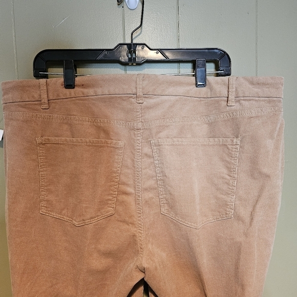 Talbots Stretch Beige Corduroy Pants, Frayed, Raw Hem-line Plus-Size 18 - Picture 2 of 5